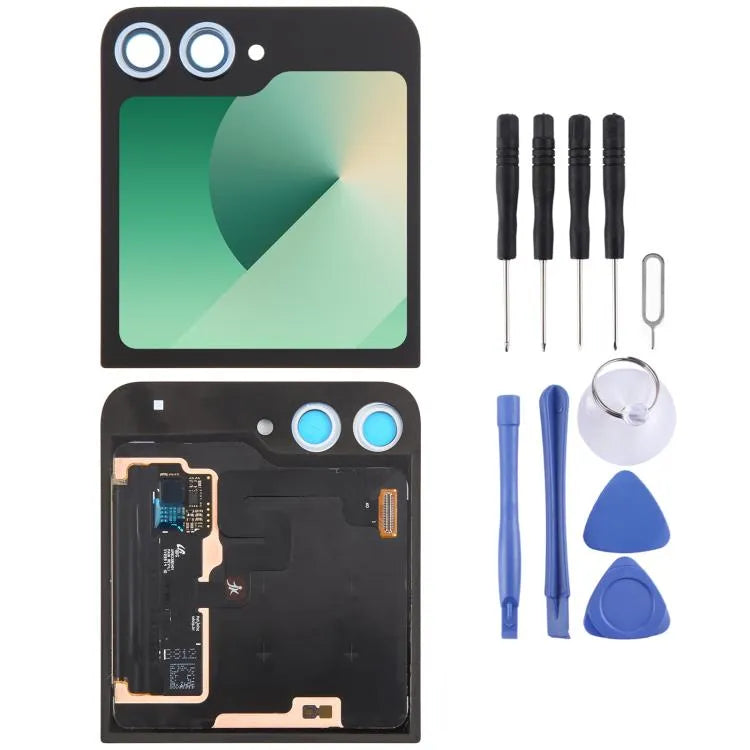 Voor Samsung Galaxy Z Flip6 SM-F741B Originele LCD Secondaire Scherm Digitizer Volledige Montage met Cameralenskap (Blauw)