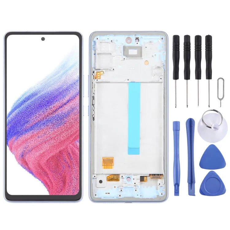 Voor Samsung Galaxy A53 5G SM-A536 6.48 inch OLED LCD-scherm Digitizer volledige montage met frame (blauw)