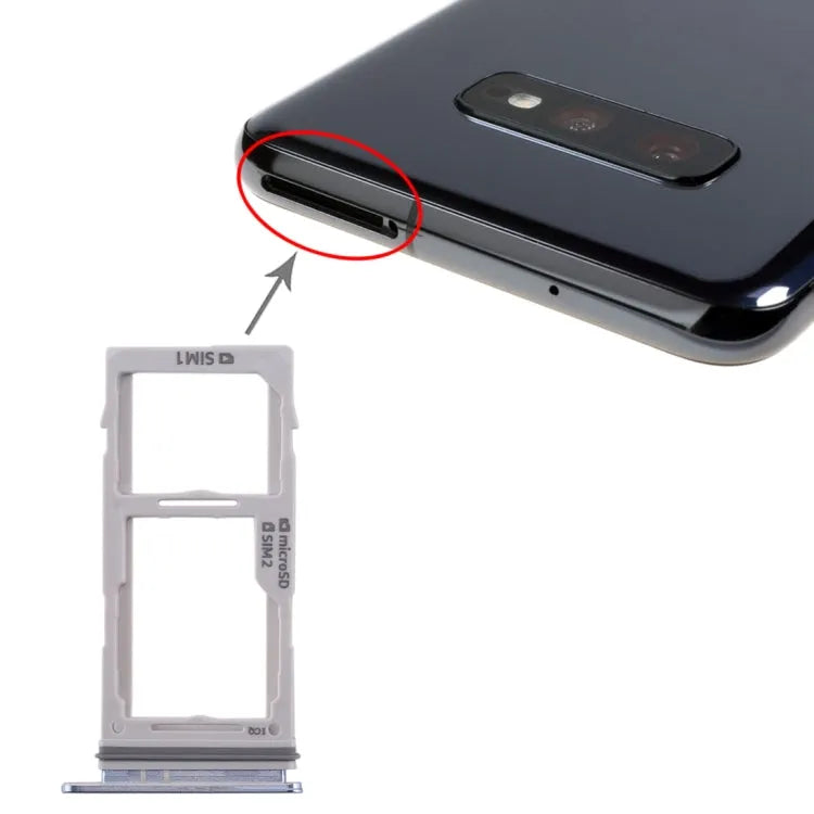 Voor Galaxy S10+ / S10 / S10e SIM-kaartlade + SIM-kaartlade / Micro SD-kaartlade (blauw)