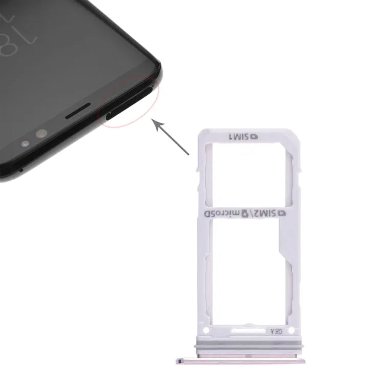 Voor Galaxy S8 / S8+ 2 SIM-kaartlade / Micro SD-kaartlade (roze)