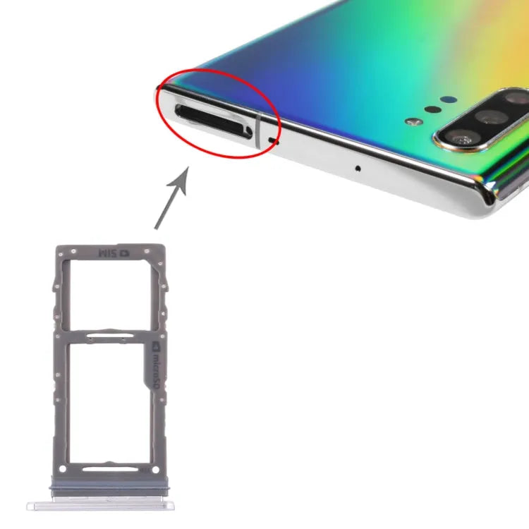 Voor Samsung Galaxy Note10+ SIM-kaartlade / Micro SD-kaartlade (wit)
