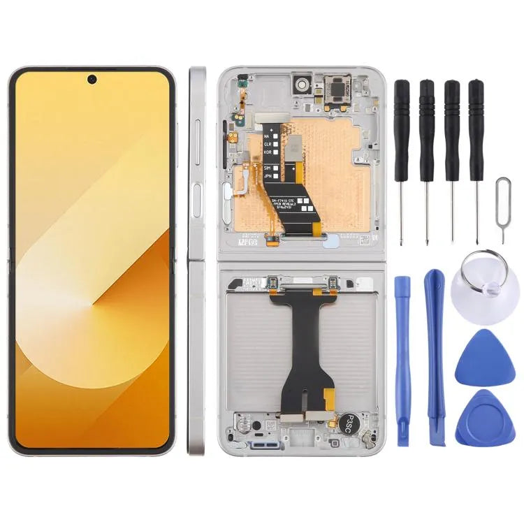 Originele LCD-schermdigitizer complete unit met frame voor Samsung Galaxy Z Flip6 SM-F741B (grijs)