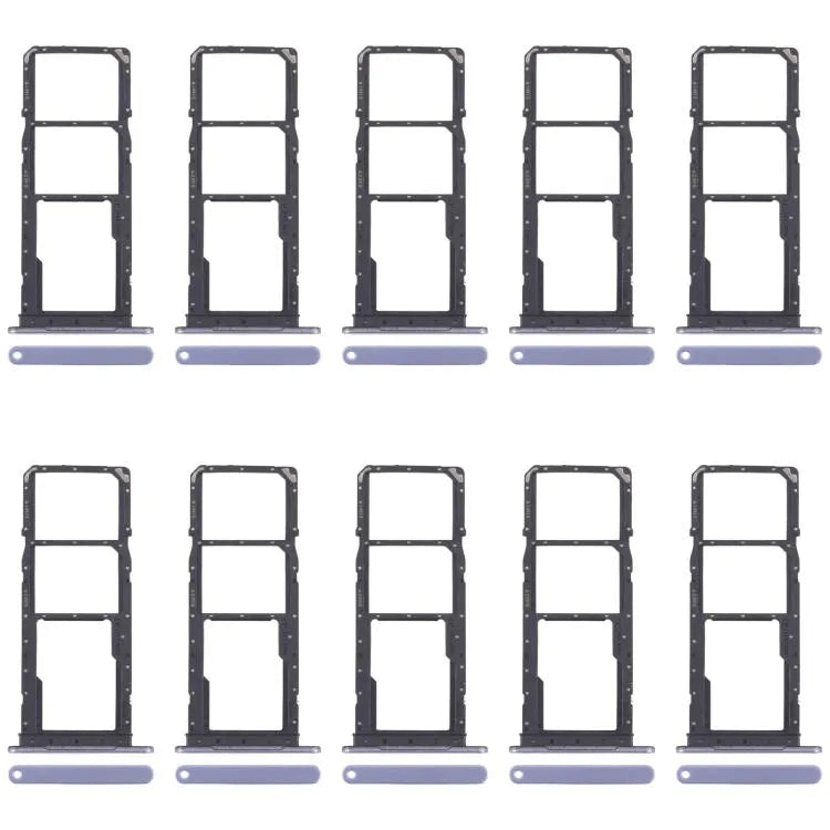 Voor Samsung Galaxy A07 4G SM-A075F Originele 10 stuks SIM-kaarthouder + SIM-kaarthouder + Micro SD-kaarthouder (blauw)