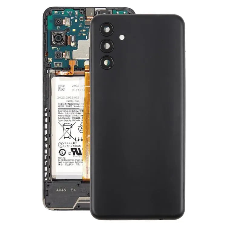 Batterijachterklep met cameralensframe voor Samsung Galaxy A04s SM-A047F (zwart)