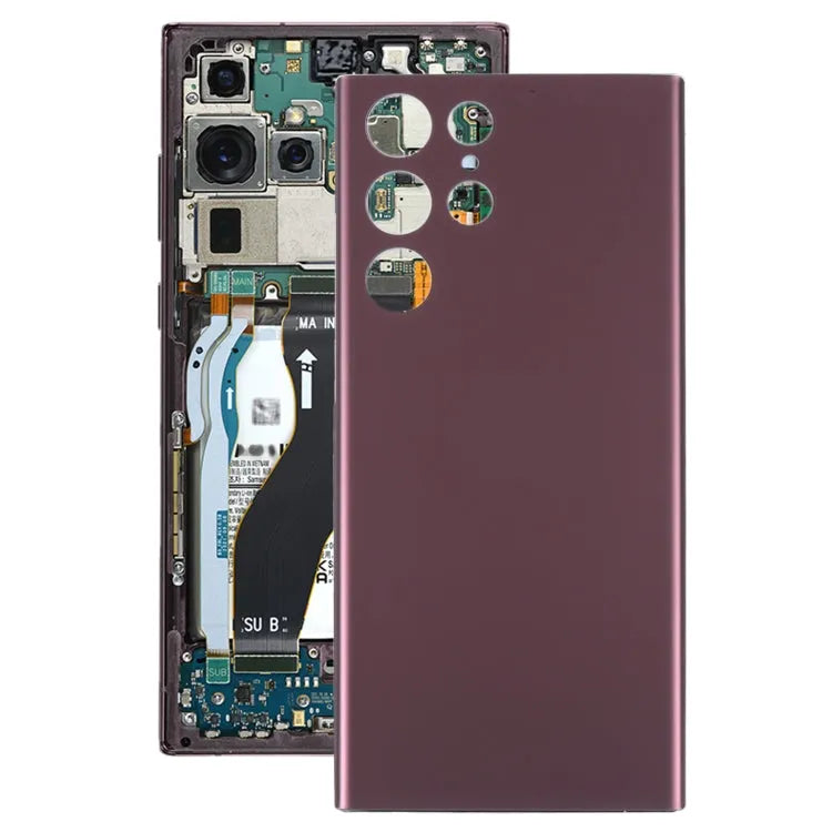 Voor Samsung Galaxy S22 Ultra Batterij Achterkant (Donkerrood)