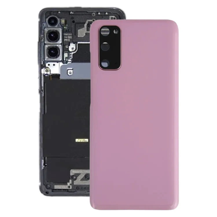 Batterijachterklep met cameralensframe voor Samsung Galaxy S20 (roze)