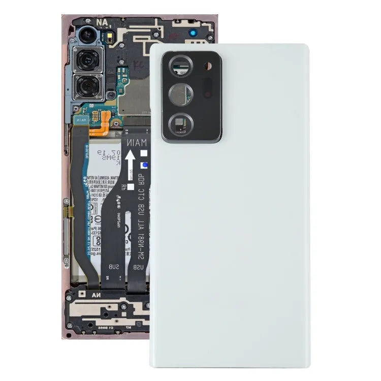 Batterijachterklep met cameralensframe voor Samsung Galaxy Note20 Ultra (wit)