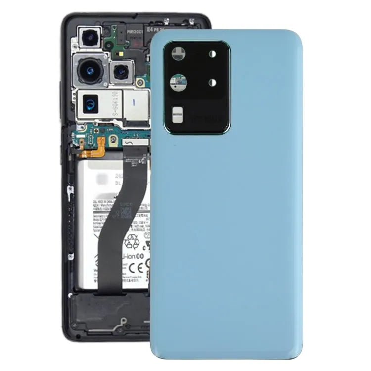 Batterijachterklep met cameralensframe voor Samsung Galaxy S20 Ultra (blauw)