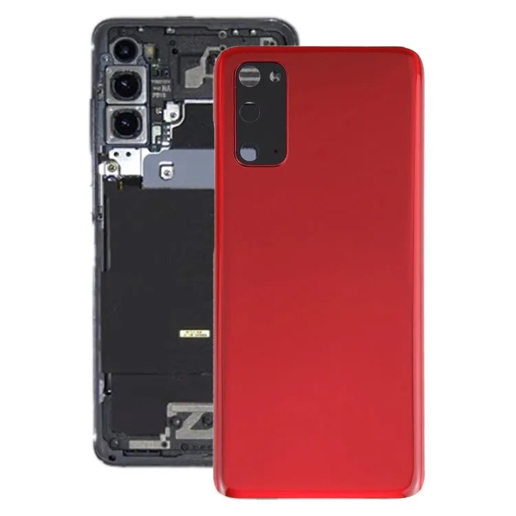 Batterijachterklep met cameralensframe voor Samsung Galaxy S20 (rood)