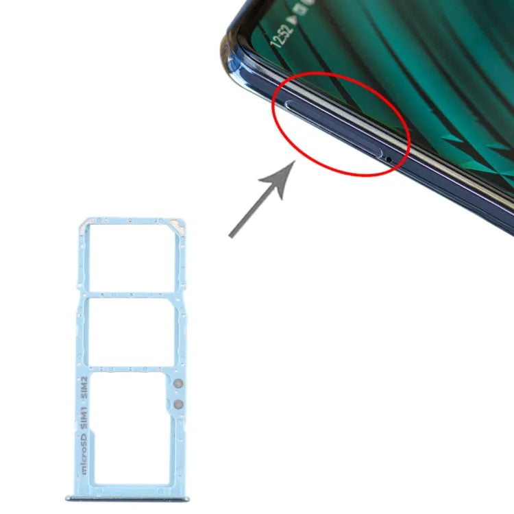 Voor Samsung Galaxy A51 / A515 SIM-kaartlade + SIM-kaartlade + Micro SD-kaartlade (blauw)