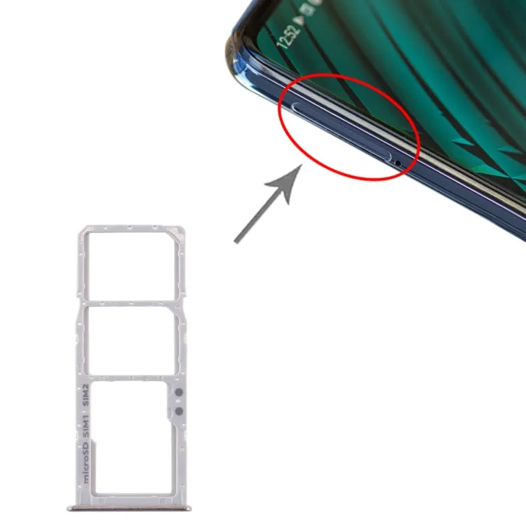 Voor Samsung Galaxy A51 / A515 SIM-kaartlade + SIM-kaartlade + Micro SD-kaartlade (zilver)