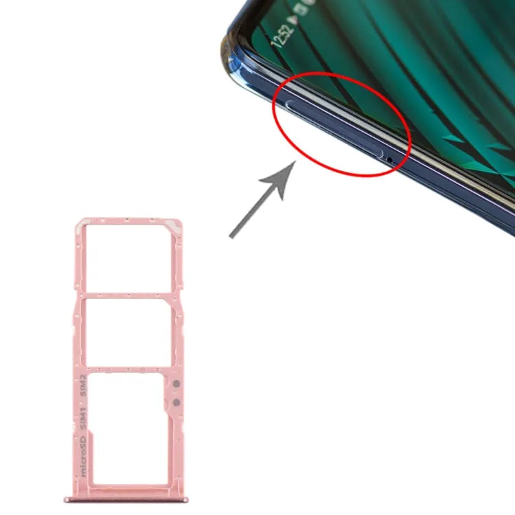 Voor Samsung Galaxy A51 / A515 SIM-kaartlade + SIM-kaartlade + Micro SD-kaartlade (roze)