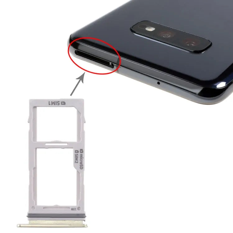 Voor Galaxy S10+ / S10 / S10e SIM-kaartlade + SIM-kaartlade / Micro SD-kaartlade (Goud)