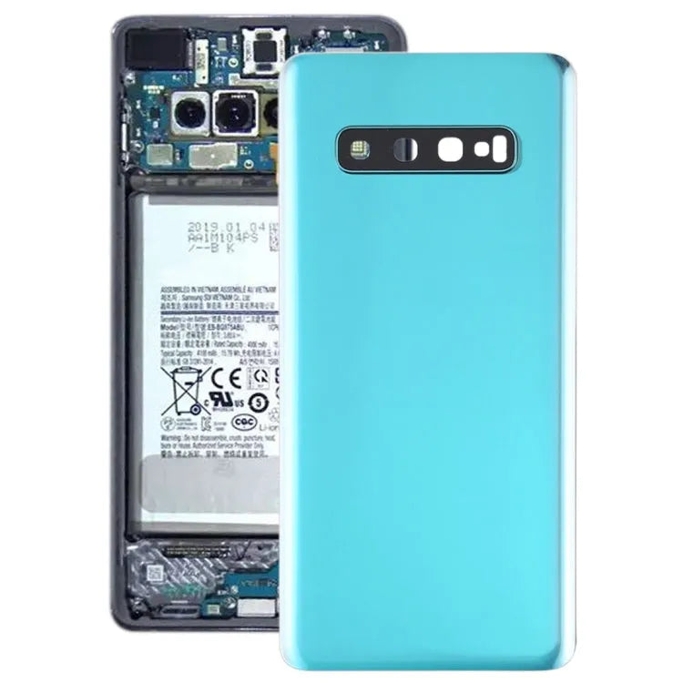 Batterijachterklep met cameralensframe voor Galaxy S10+ (groen)
