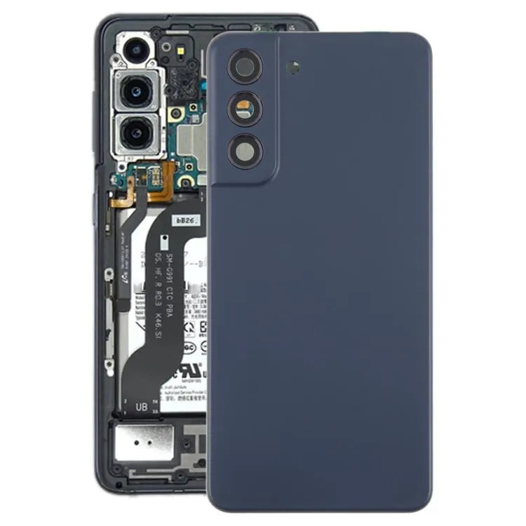 Batterijachterklep met cameralensframe voor Samsung Galaxy S21 FE SM-G990B (blauw)