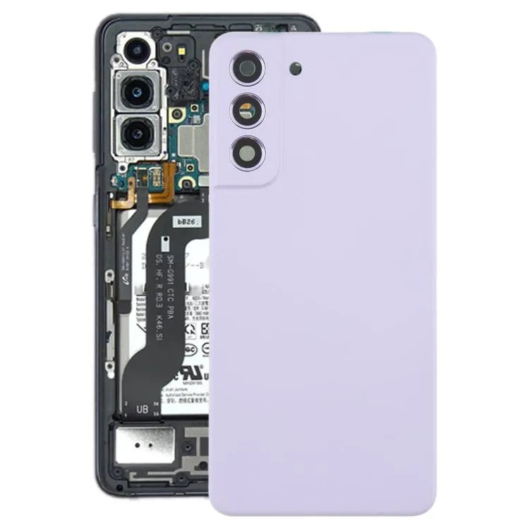 Batterijachterklep met cameralensframe voor Samsung Galaxy S21 FE SM-G990B (paars)