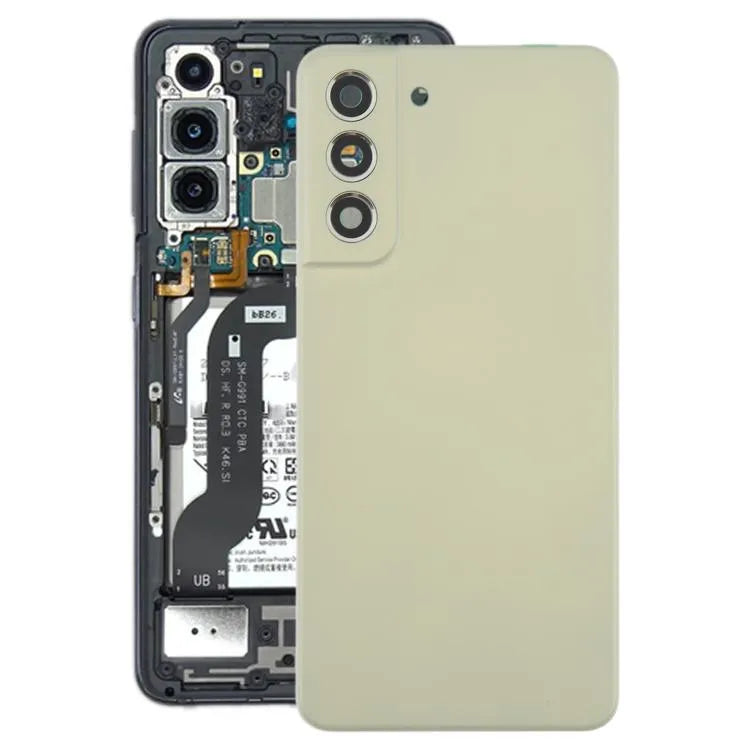Batterijachterklep met cameralensframe voor Samsung Galaxy S21 FE SM-G990B (groen)