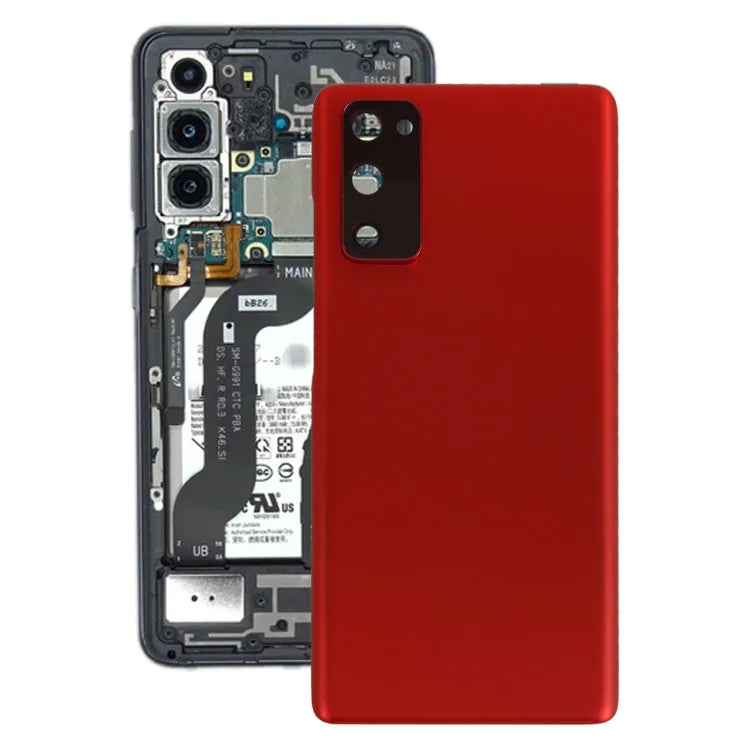 Batterijachterklep met cameralensframe voor Samsung Galaxy S20 FE (rood)