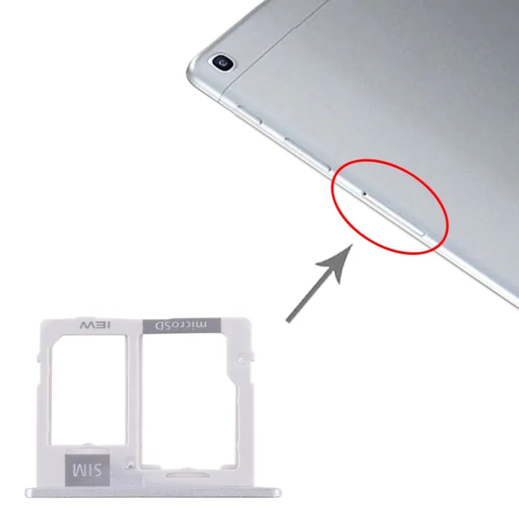 Voor Samsung Galaxy Tab A 10.1 (2019) / SM-T515 SIM-kaartlade + Micro SD-kaartlade (zilver)
