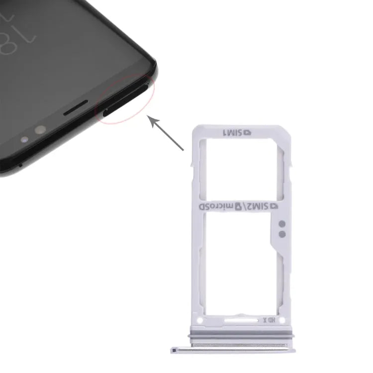 Voor Galaxy S8 / S8+ 2 SIM-kaartlade / Micro SD-kaartlade (zilver)