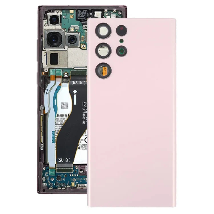 Batterijachterklep met cameralensframe voor Samsung Galaxy S22 Ultra 5G SM-S908B (goud)