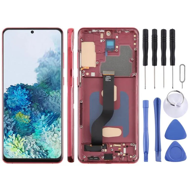 Voor Samsung Galaxy S20+ SM-G985F 6,58 inch TFT LCD-schermdigitaliser, volledige montage met frame, geen ondersteuning voor vingerafdrukherkenning (rood)