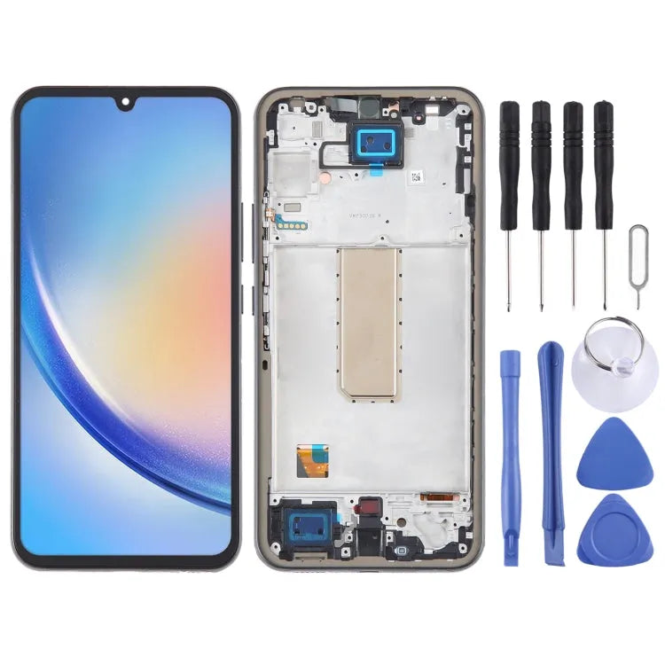 Origineel LCD-scherm voor Samsung Galaxy A34 SM-A346B Digitizer Volledige montage met frame