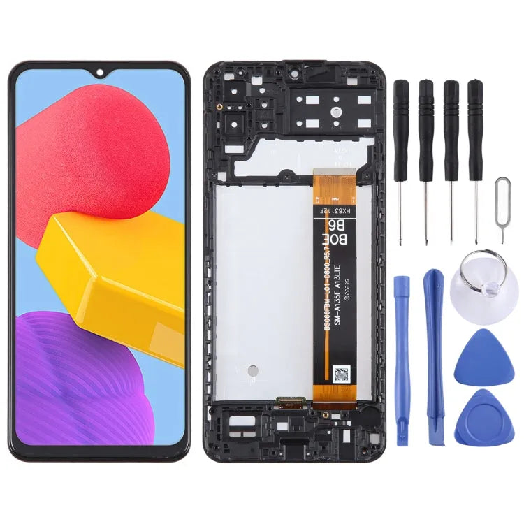 Origineel LCD-scherm voor Samsung Galaxy M13 SM-M135F Digitizer Volledige montage met frame