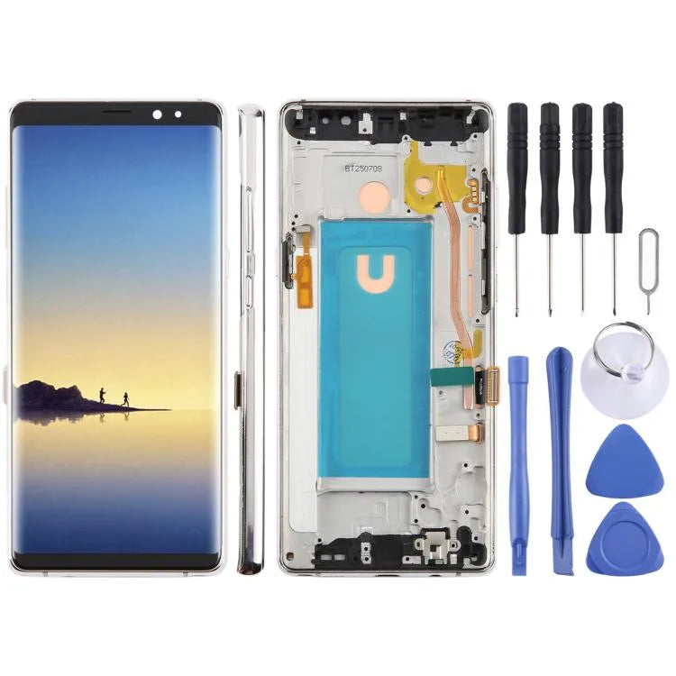 Voor Samsung Galaxy Note 8 SM-N950F 6,25 inch TFT LCD-schermdigitizer, volledige montage met frame (zilver)