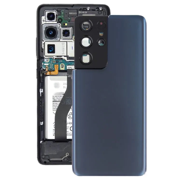 Batterijachterklep met cameralensframe voor Samsung Galaxy S21 Ultra 5G (blauw)