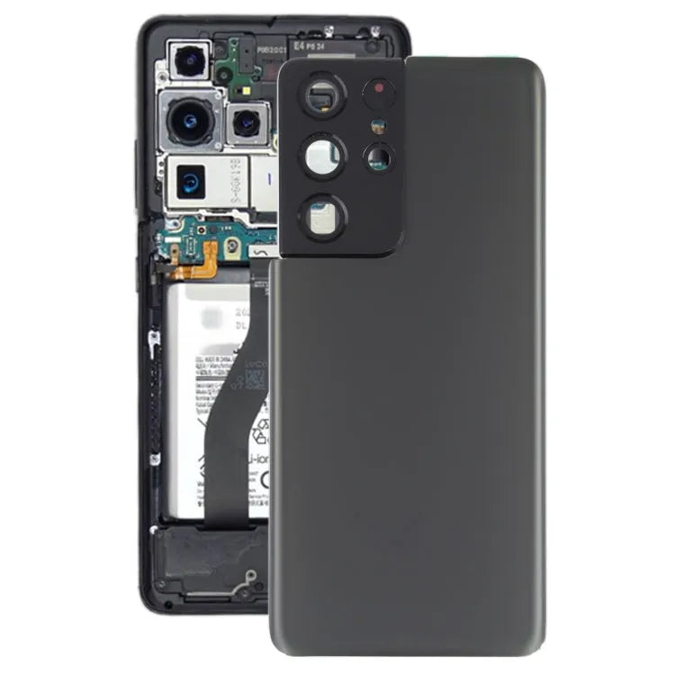 Batterijachterklep met cameralensframe voor Samsung Galaxy S21 Ultra 5G (grijs)