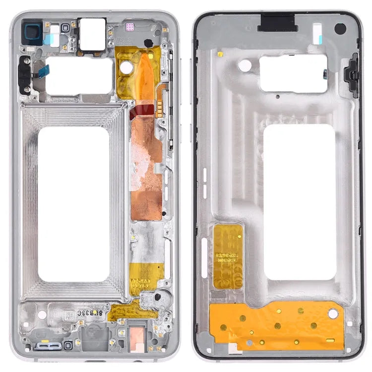 Voor Samsung Galaxy S10e SM-G970F/DS, SM-G970U, SM-G970W Middenframe bezelplaat met zijtoetsen (wit)