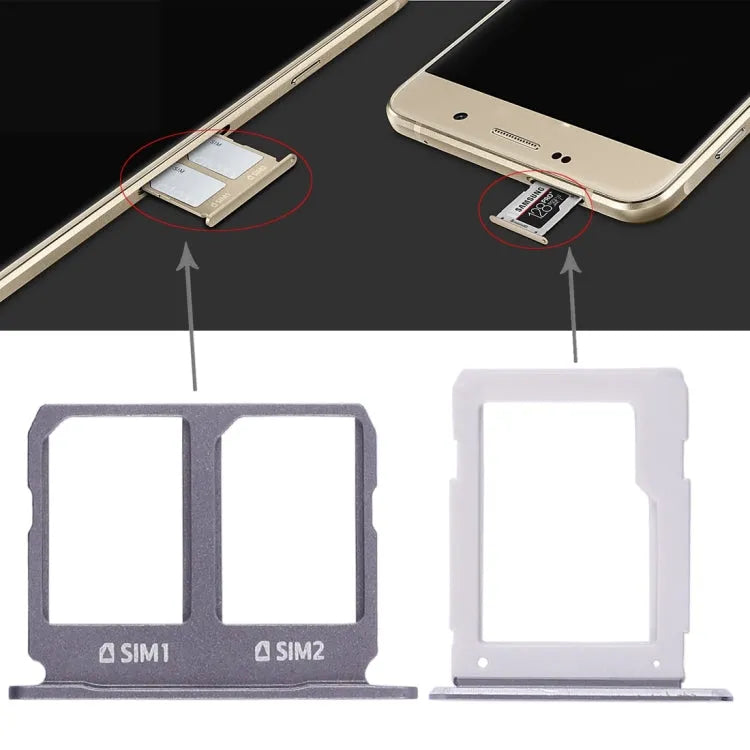Voor Galaxy A9100 / A9 (2016) 2 SIM-kaartlade + Micro SD-kaartlade (zwart)