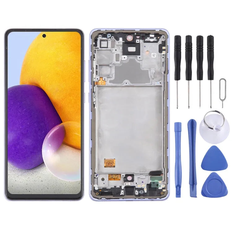 Voor Samsung Galaxy A72 4G SM-A725 6.43 inch Origineel LCD-scherm Digitizer volledige montage met frame (paars)