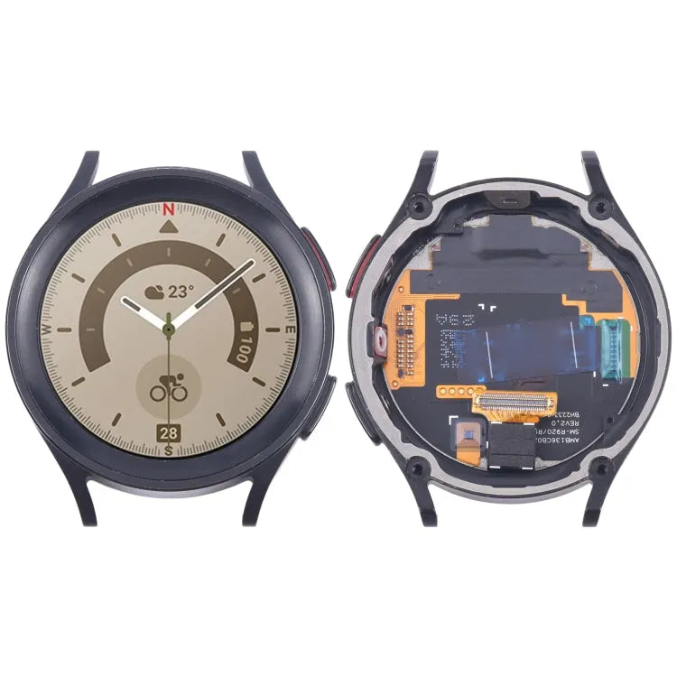 Originele LCD-schermdigitizer volledige montage met frame voor Samsung Galaxy Watch5 Pro 45mm SM-R920/R925 (zwart)