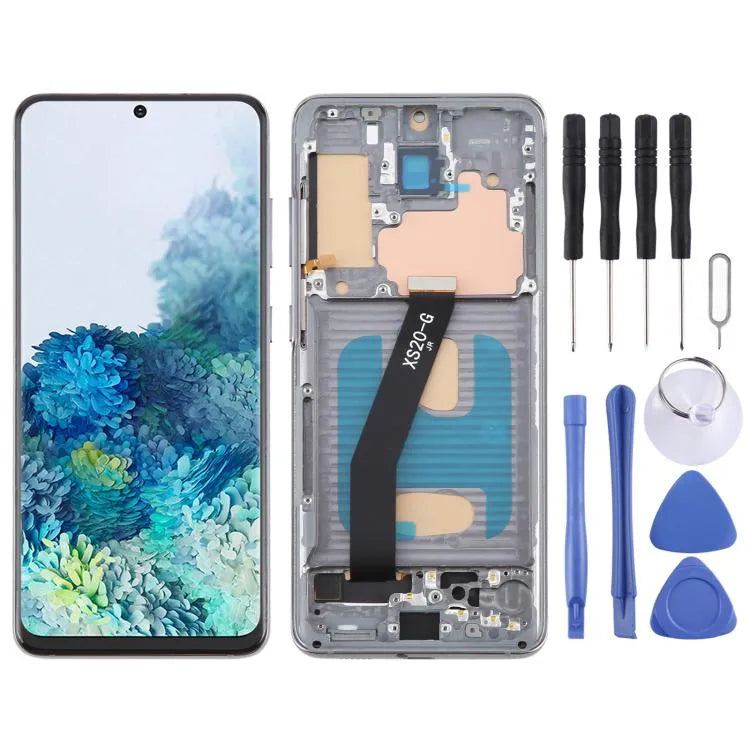 Voor Samsung Galaxy S20 5G SM-G981B TFT LCD-schermdigitizer, volledige montage met frame (grijs)