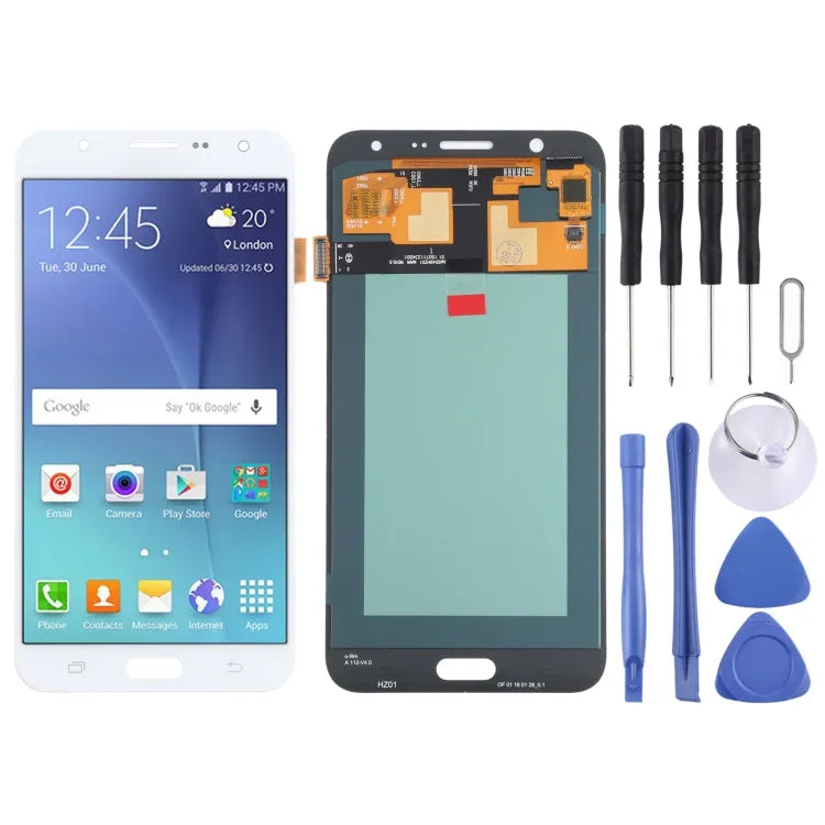 OLED LCD-scherm voor Samsung Galaxy J7 SM-J700 met Digitizer volledige montage (wit)