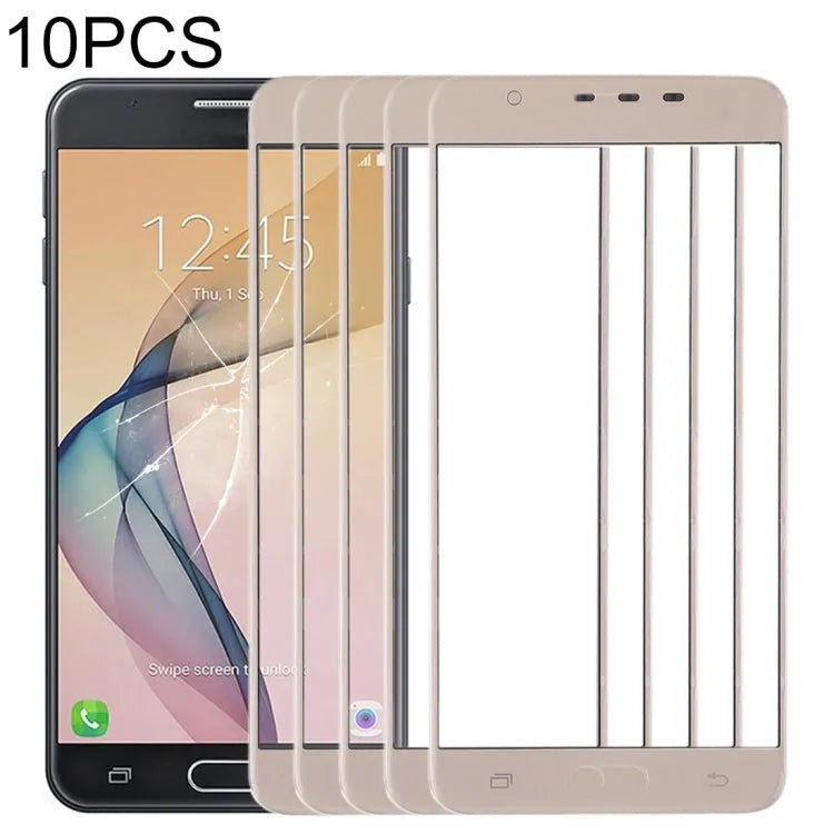 Voor Samsung Galaxy J7 Prime, On7 (2016), G610F, G610F/DS, G610F/DD, G610M, G610M/DS, G610Y/DS 10 stks Front Screen Outer Glas Lens (Goud)