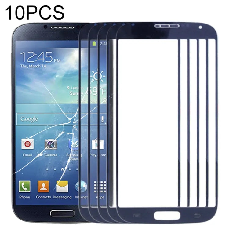 Voor Samsung Galaxy S IV / i9500 10 stuks voorscherm buitenste glazen lens (blauw)