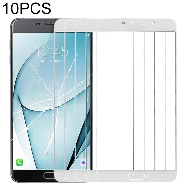 Voor Samsung Galaxy A9 (2016) / A900 10 stuks voorscherm buitenste glazen lens (wit)