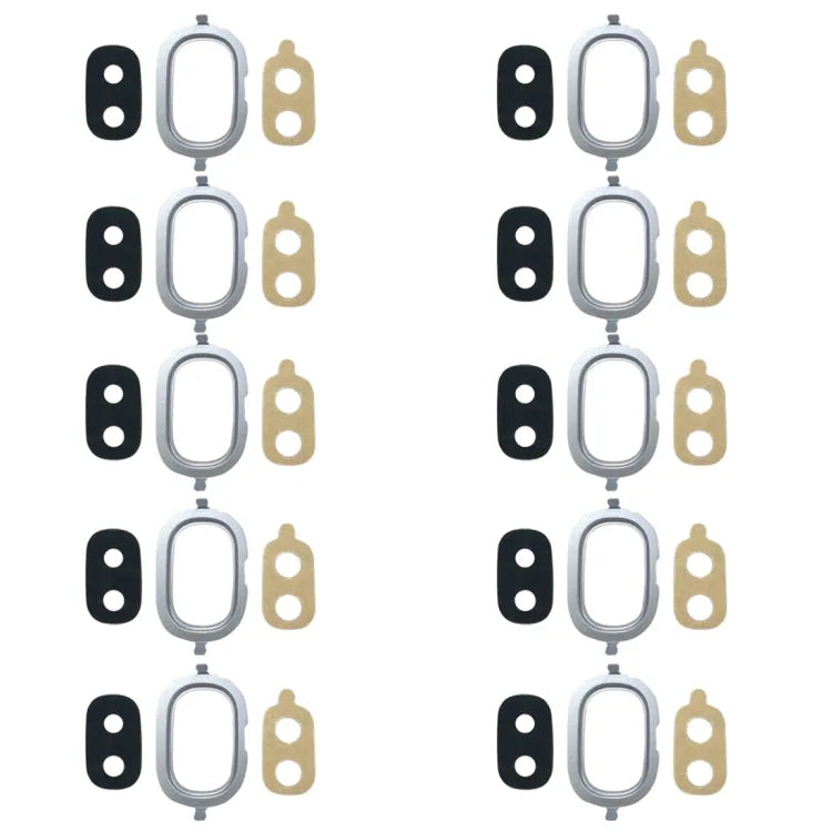Voor Galaxy J4, J400F/DS, J400G/DS 10 stuks achtercamerarand met lensdop en lijm (blauw)