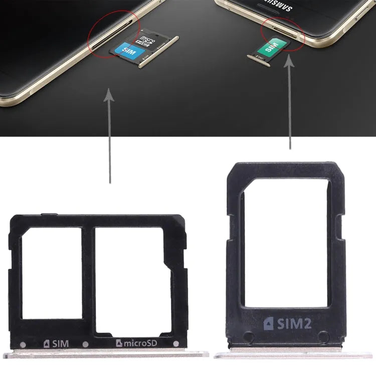 Voor Galaxy A5108 / A7108 2 simkaartlade + micro SD-kaartlade (goud)