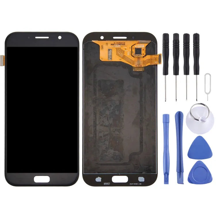 Origineel Super AMOLED LCD-scherm voor Galaxy A7 (2017), A720F, A720F/DS met Digitizer Volledige Montage (Zwart)
