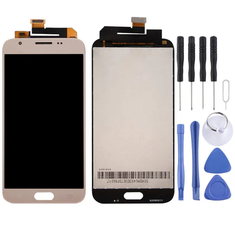 Origineel LCD-scherm + origineel aanraakpaneel voor Galaxy J3 Emerge / J327, J327P, J327A (goud)