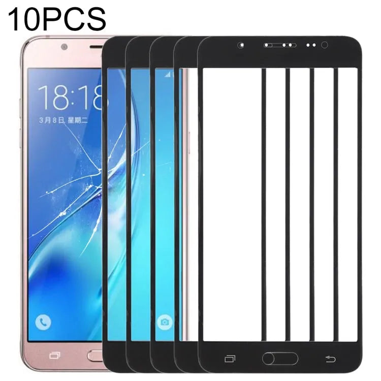 Voor Samsung Galaxy J5 (2016) / J510FN / J510F / J510G / J510Y / J510M 10 stks Front Screen Outer Glas Lens (Zwart)