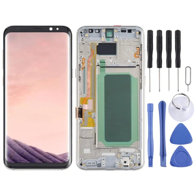 OLED LCD-scherm voor Samsung Galaxy S8+ SM-G955 Digitizer volledige montage met frame (goud)