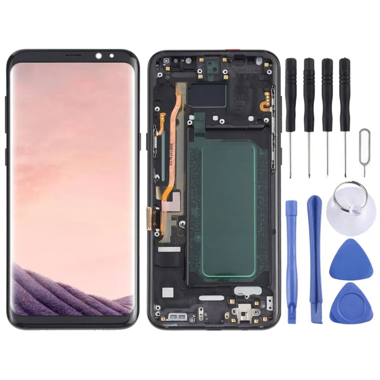 OLED LCD-scherm voor Samsung Galaxy S8+ SM-G955 Digitizer Volledige montage met frame (zwart)