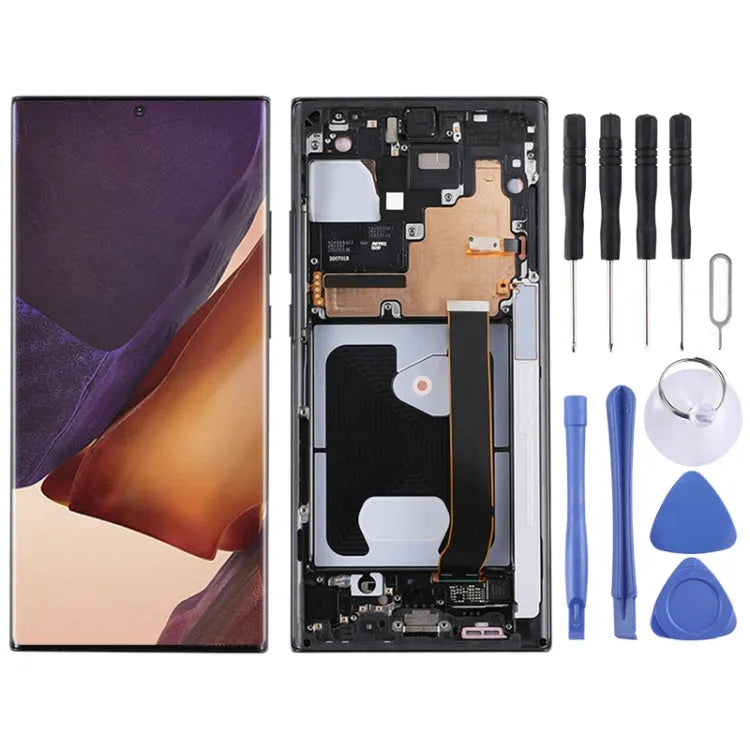 Origineel Super AMOLED LCD-scherm voor Samsung Galaxy Note20 Ultra 4G Digitizer Volledige montage met frame