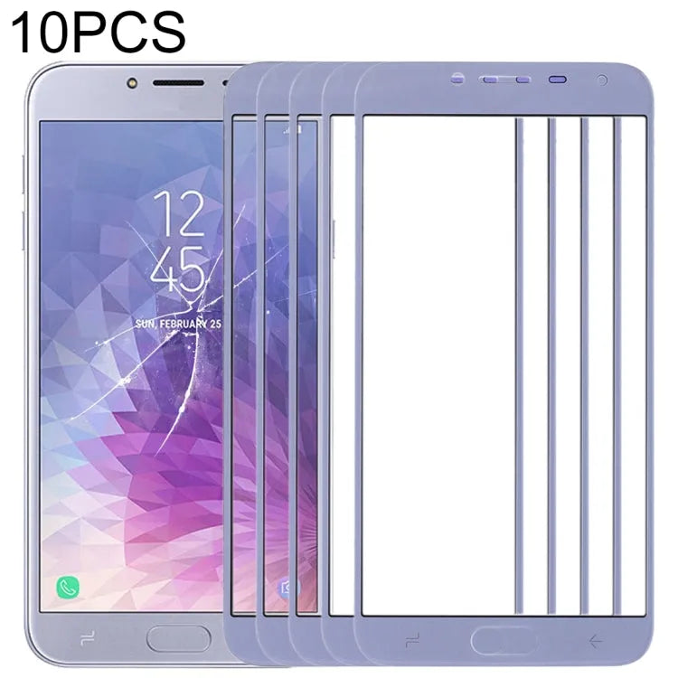 Voor Samsung Galaxy J4 (2018) 10 stuks voorscherm buitenste glazen lens (blauw)