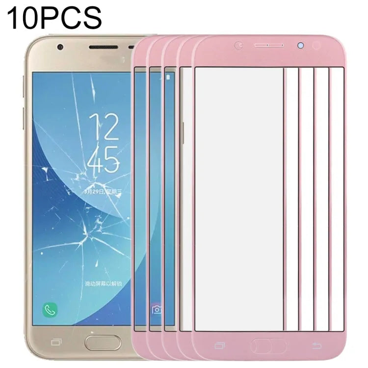 Voor Samsung Galaxy J3 (2017) / J330 10 stks Front Screen Outer Glas Lens (Rose Goud)